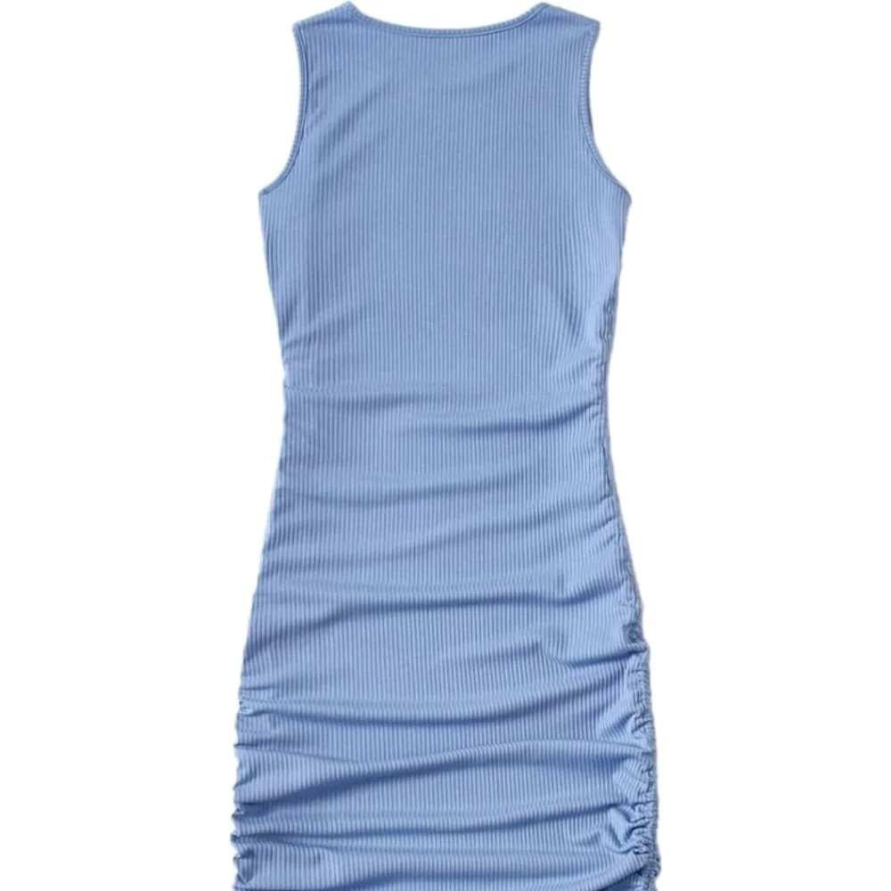 Drawstring Side Rib-knit Bodycon Dress - Picture 2 of 5